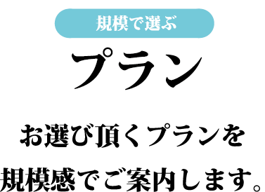 規模で選ぶプラン。